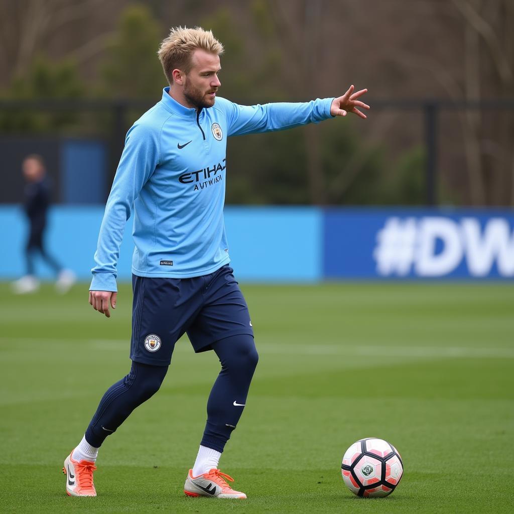 Erling Haaland training with Man City