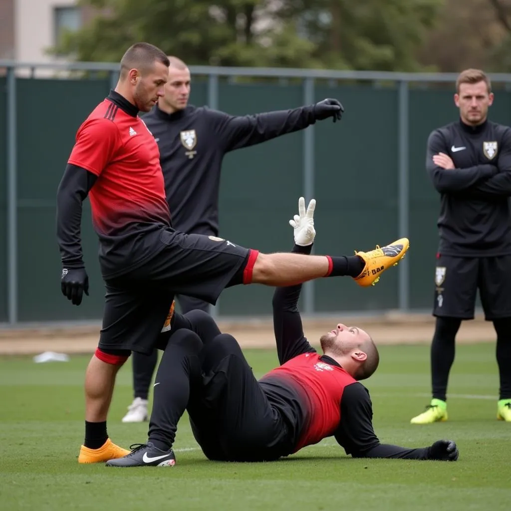 Erling Haaland participating in a vigorous training session