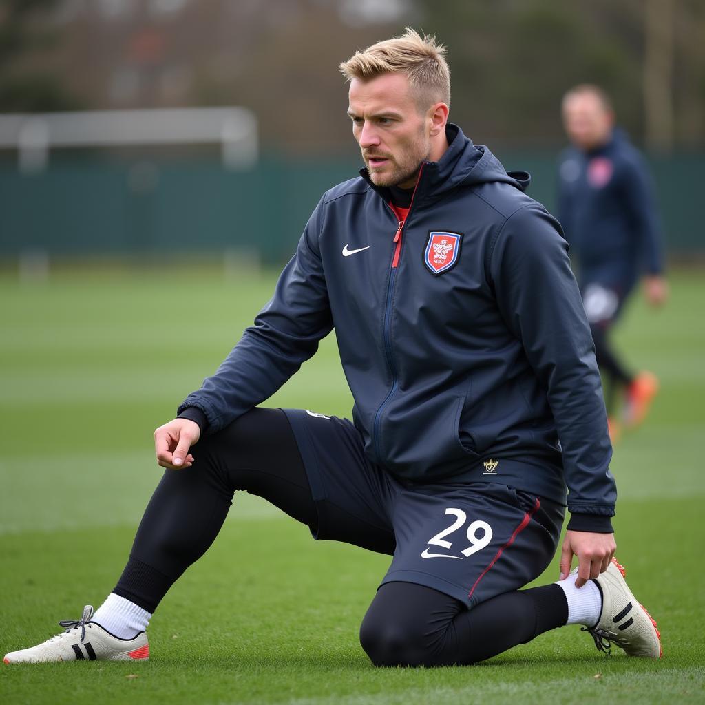 Erling Haaland in a focused training session