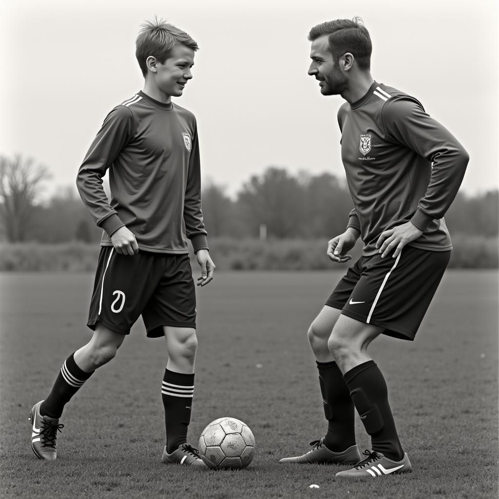 Erling Haaland Training with His Father