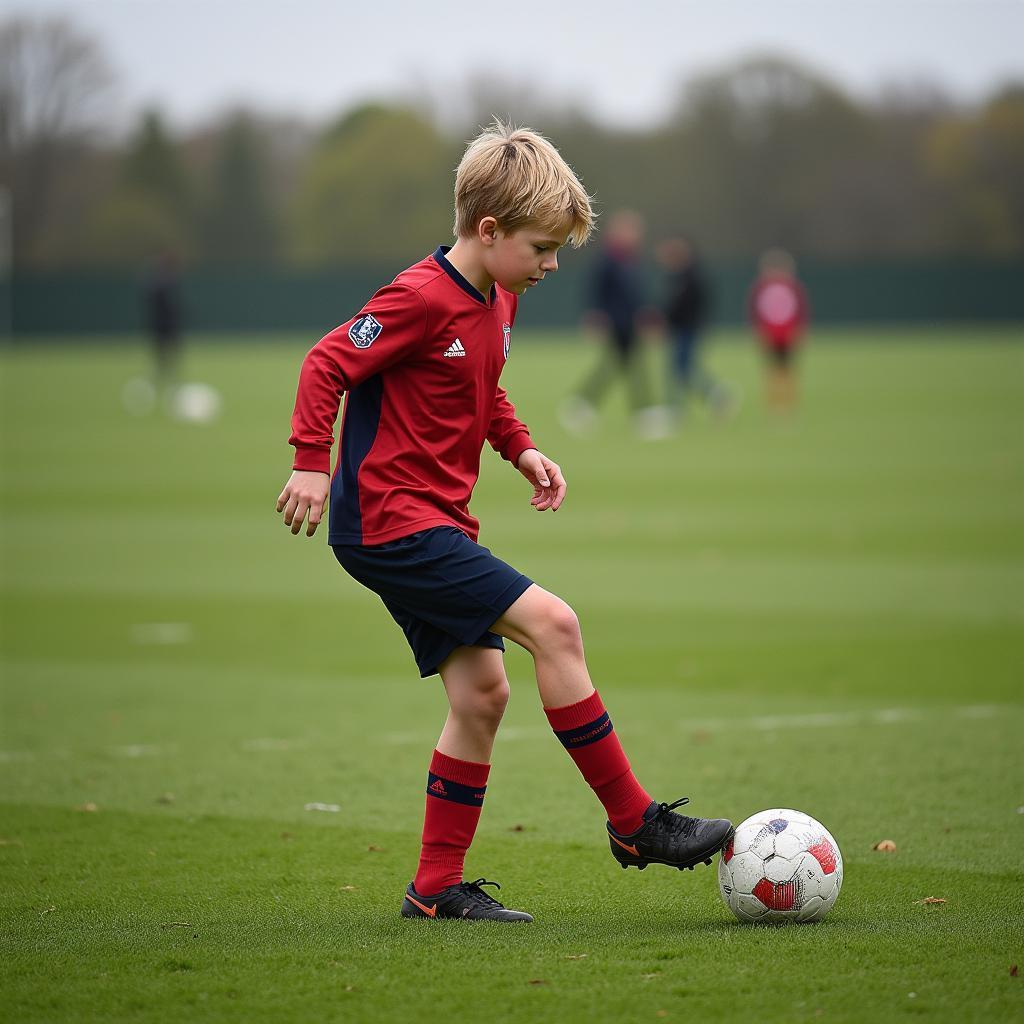 Young Erling Haaland honing his skills