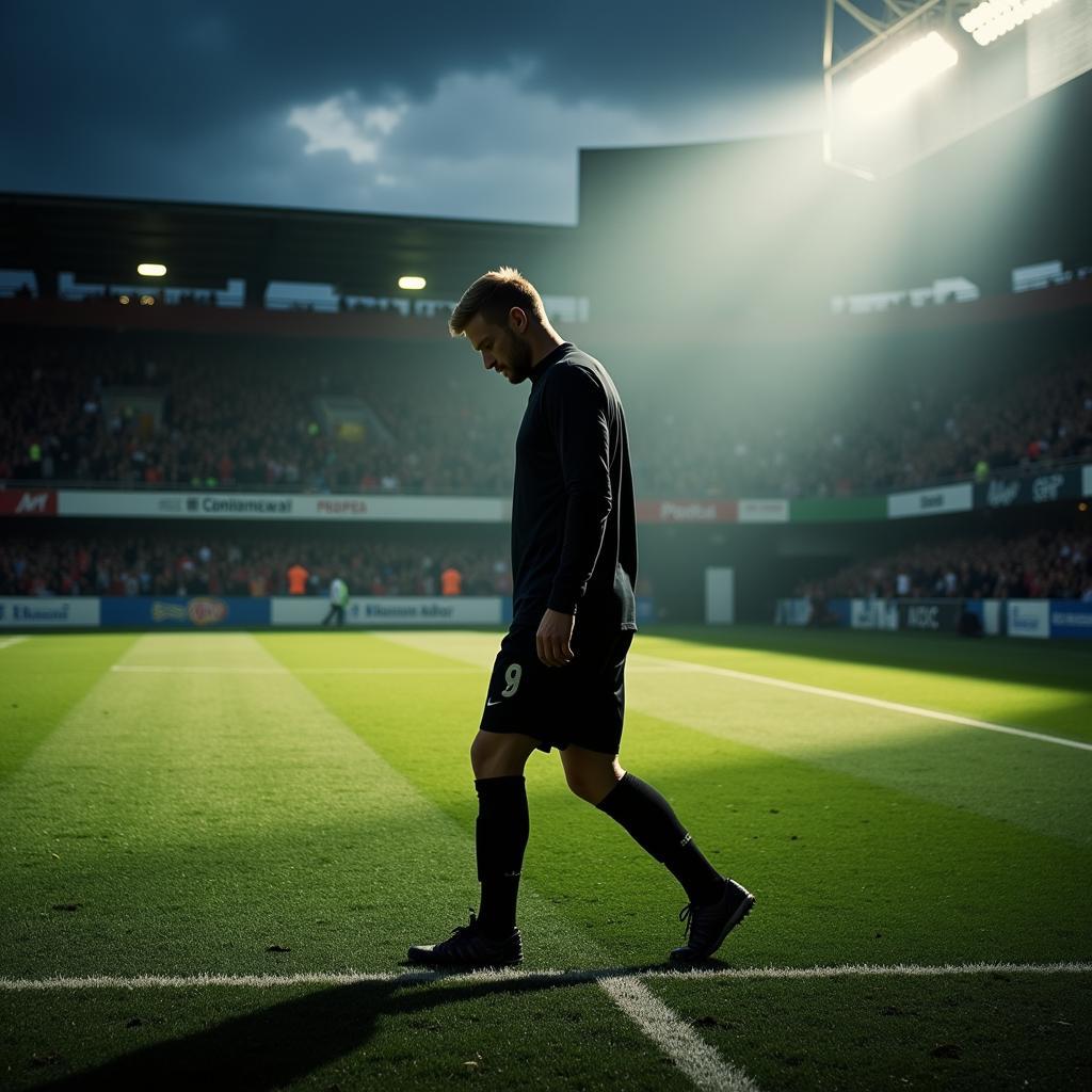 Erling Haaland leaving the pitch