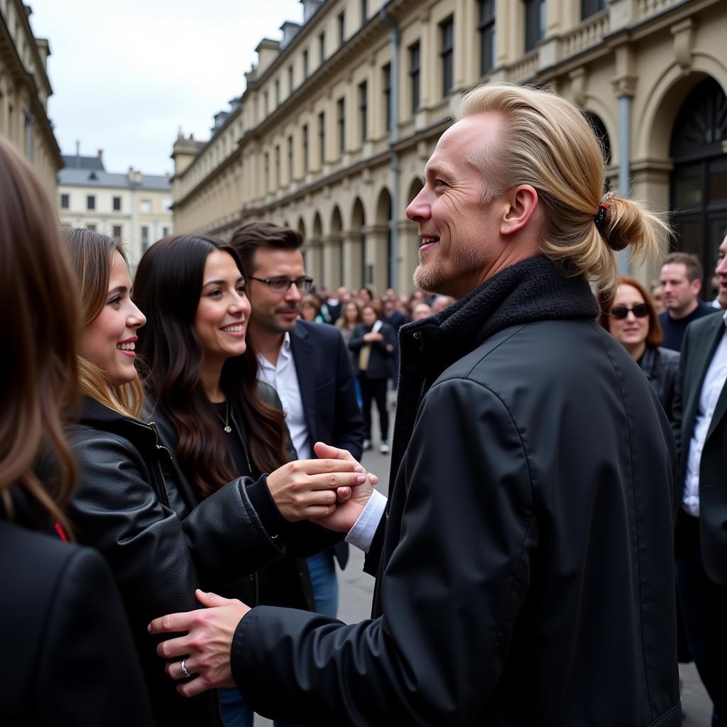 Erling Haaland interacting with fans