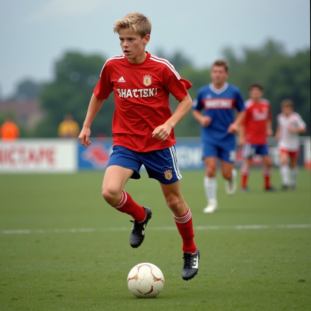 Erling Haaland playing youth football