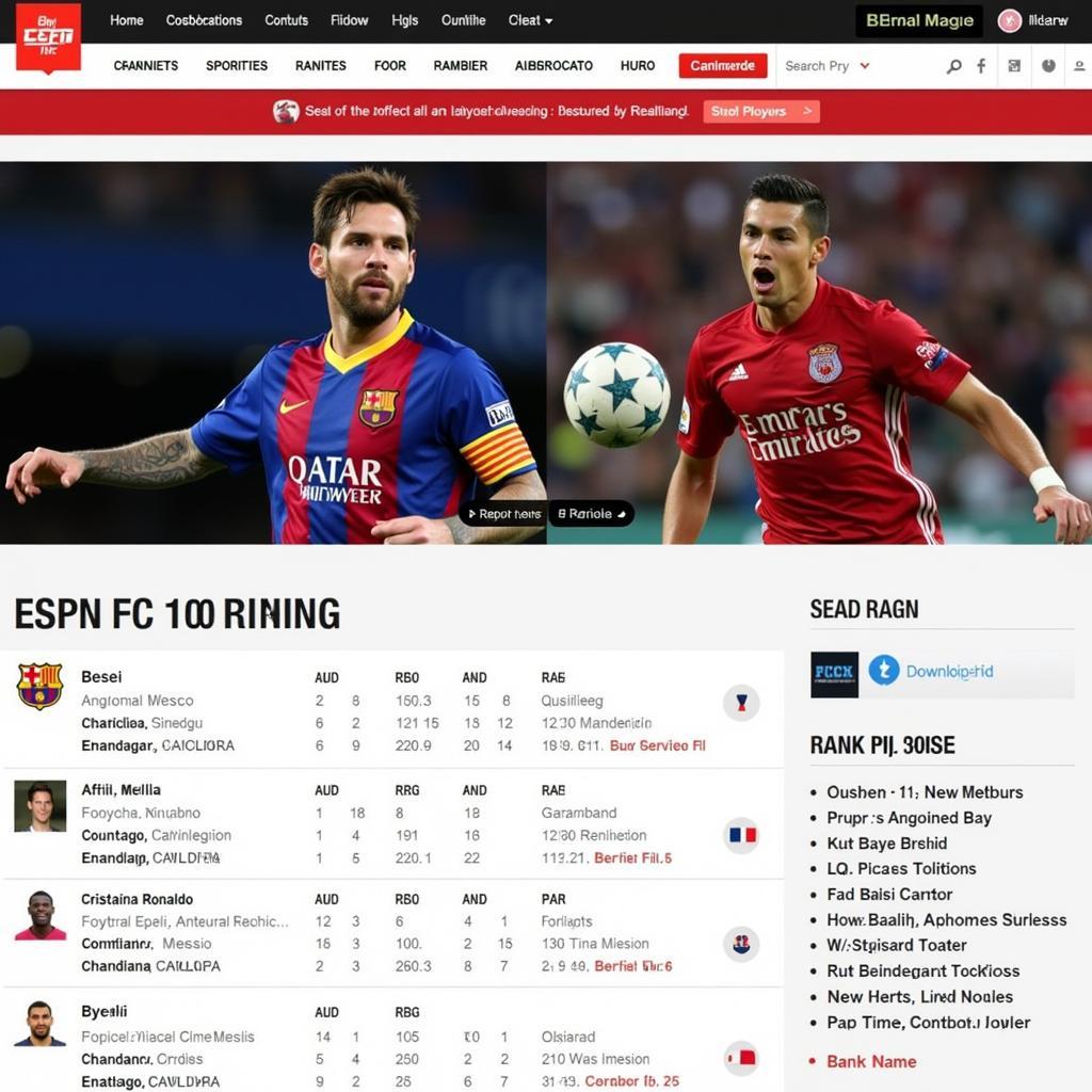 ESPN FC 100 Ranking