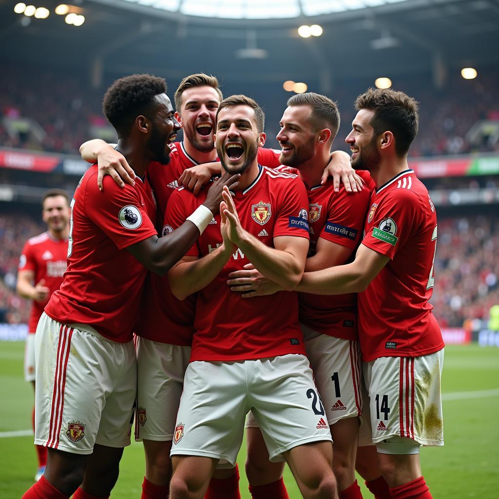 Famous Football Players Celebrating a Goal