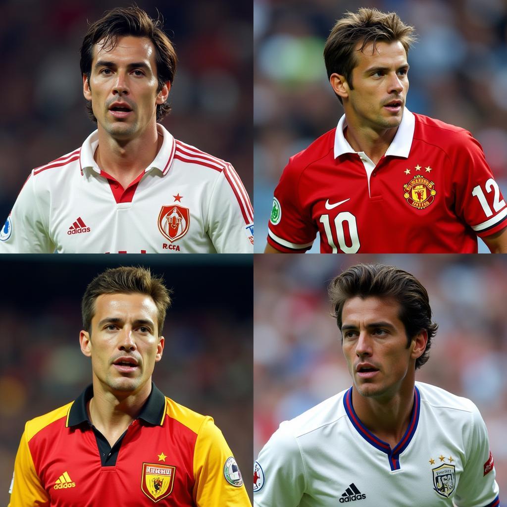  Collage of famous footballers wearing the number 12 jersey