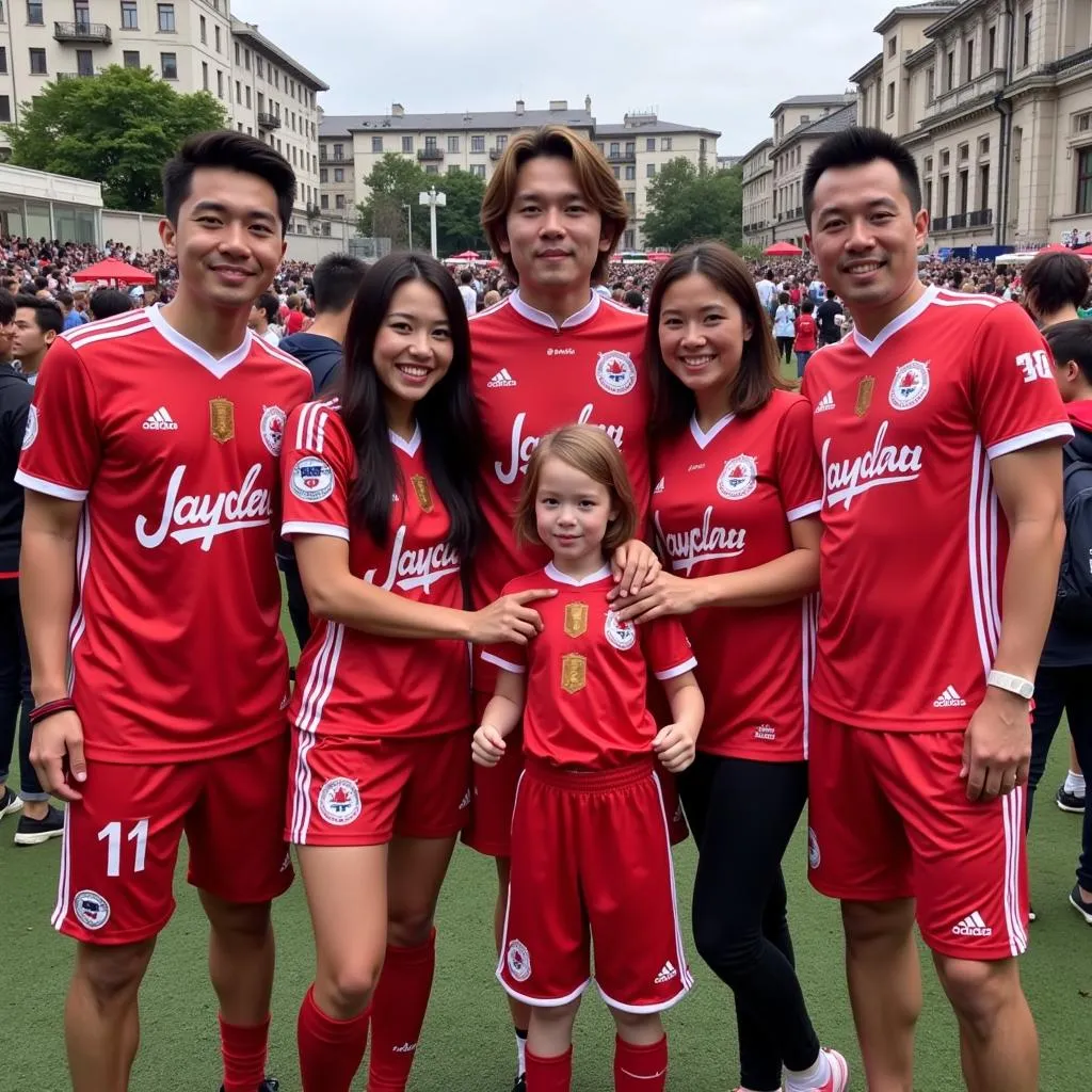 Fans showcasing their Haaland Japan kits