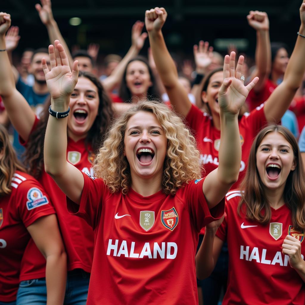 Fans Wearing Haaland Shirts