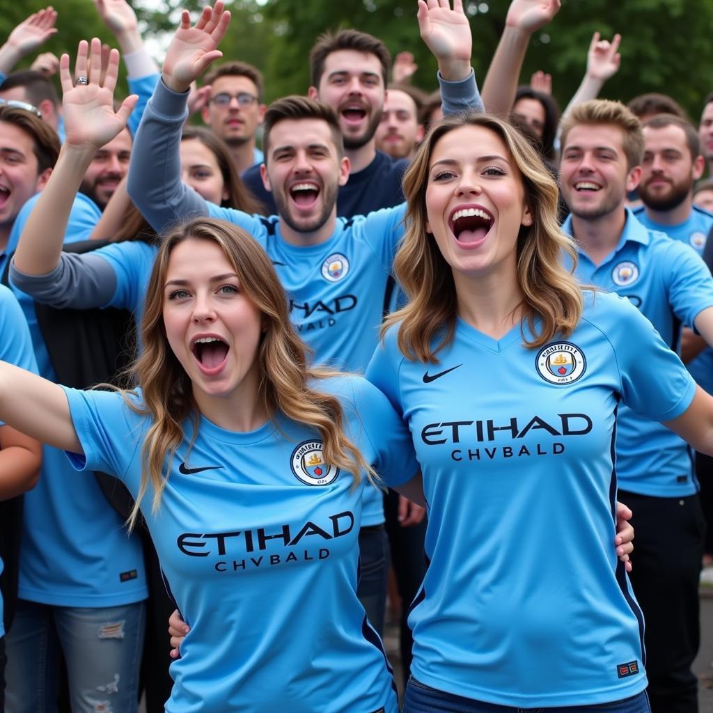 Fans Wearing Manchester City Haaland Kits