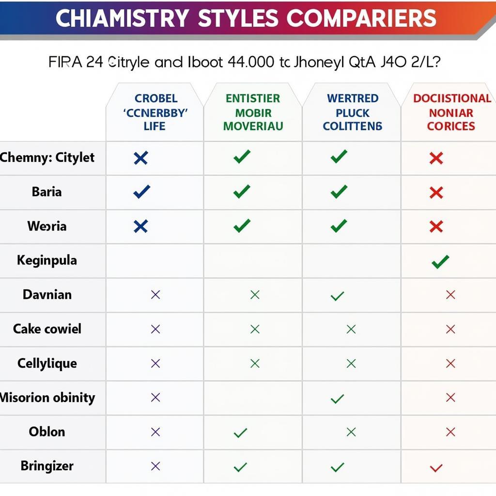 FIFA 24 Chemistry Styles Comparison Chart