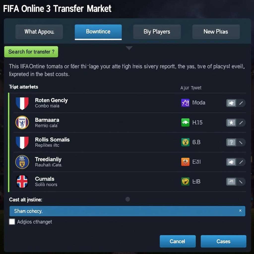 FIFA Online 3 Transfer Market