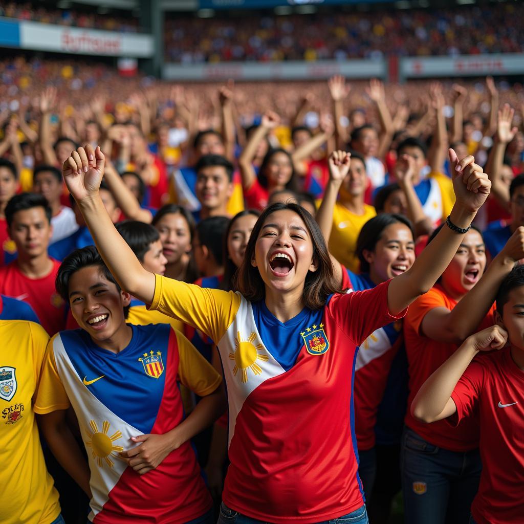 Filipino Football Fans Cheering