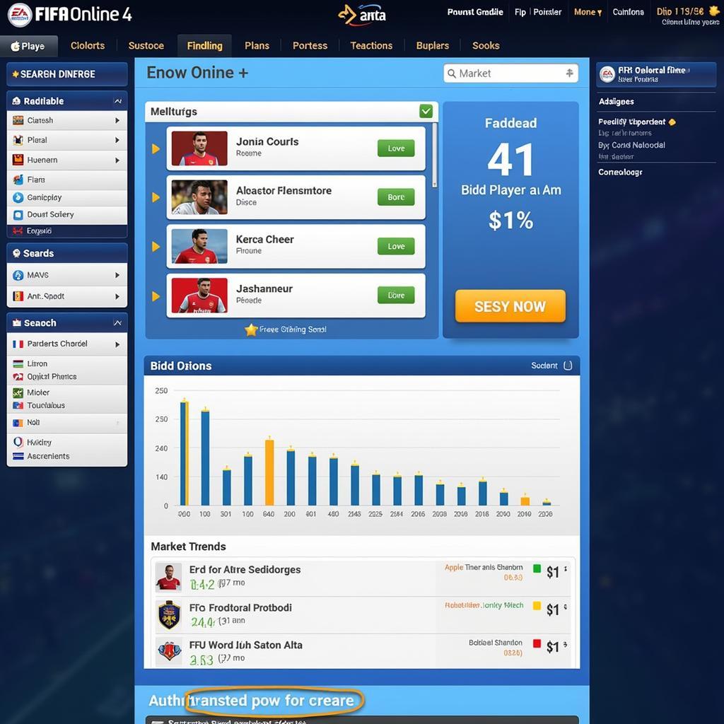 FIFA Online 4 Transfer Market Interface