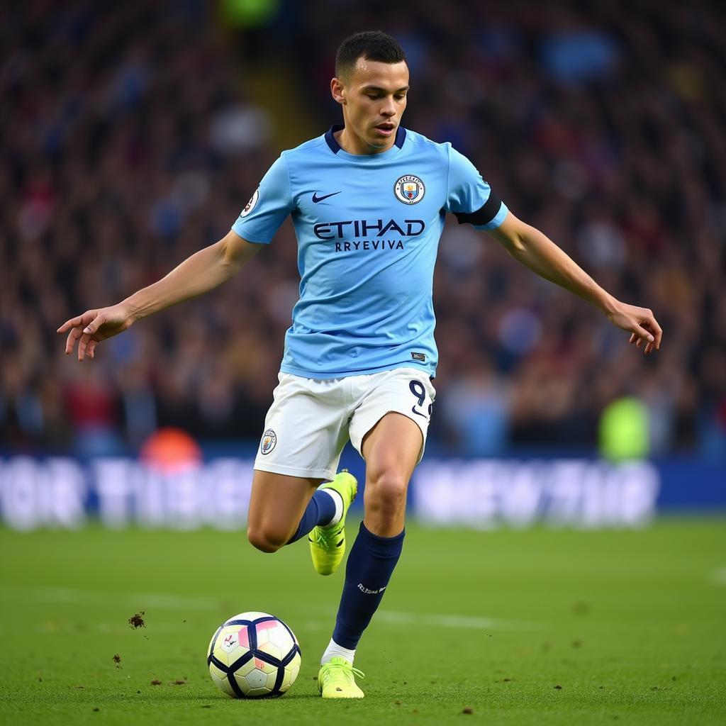 Phil Foden executes a precise pass