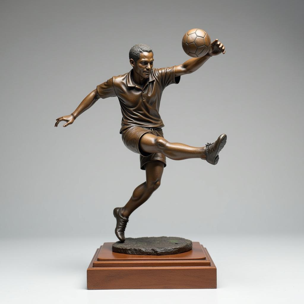 Football action figure mid-air volley