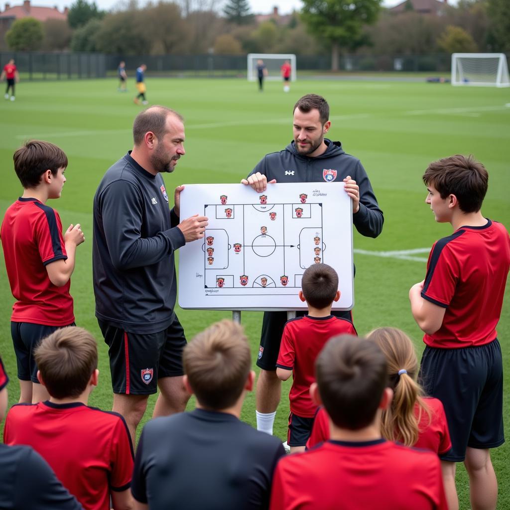 Football Coach Explaining Tactics