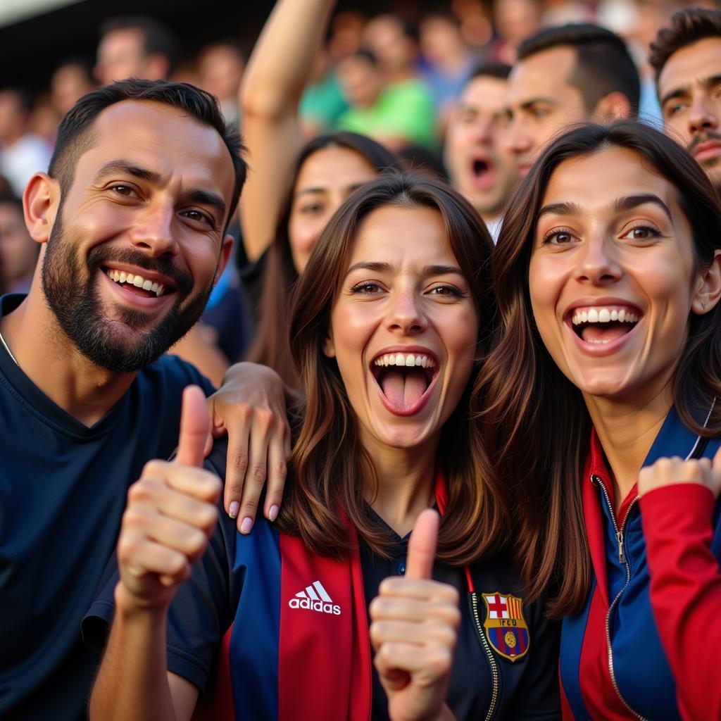 Diverse Football Fans Celebrating