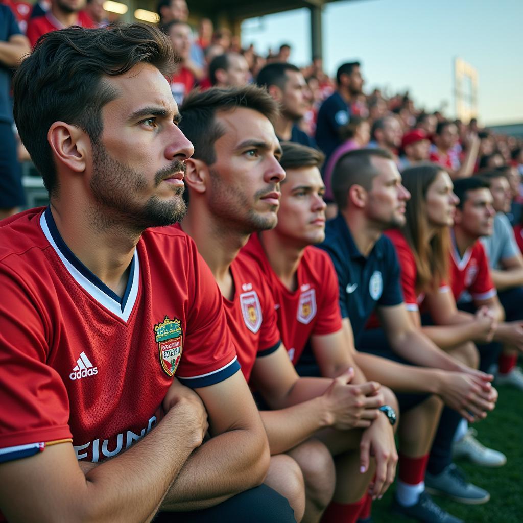 Disappointed Football Fans Witnessing Aggressive Play