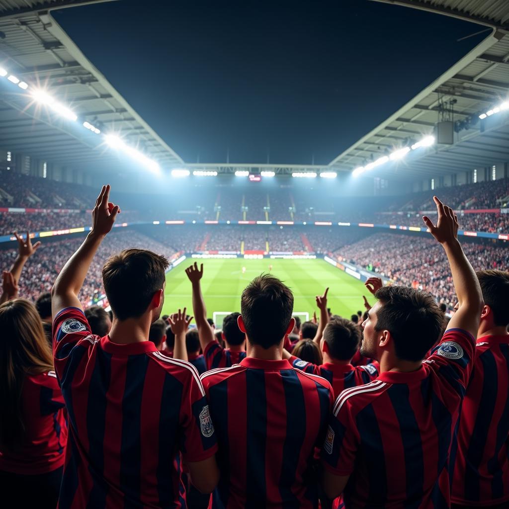 Football Fans Cheering in a Stadium