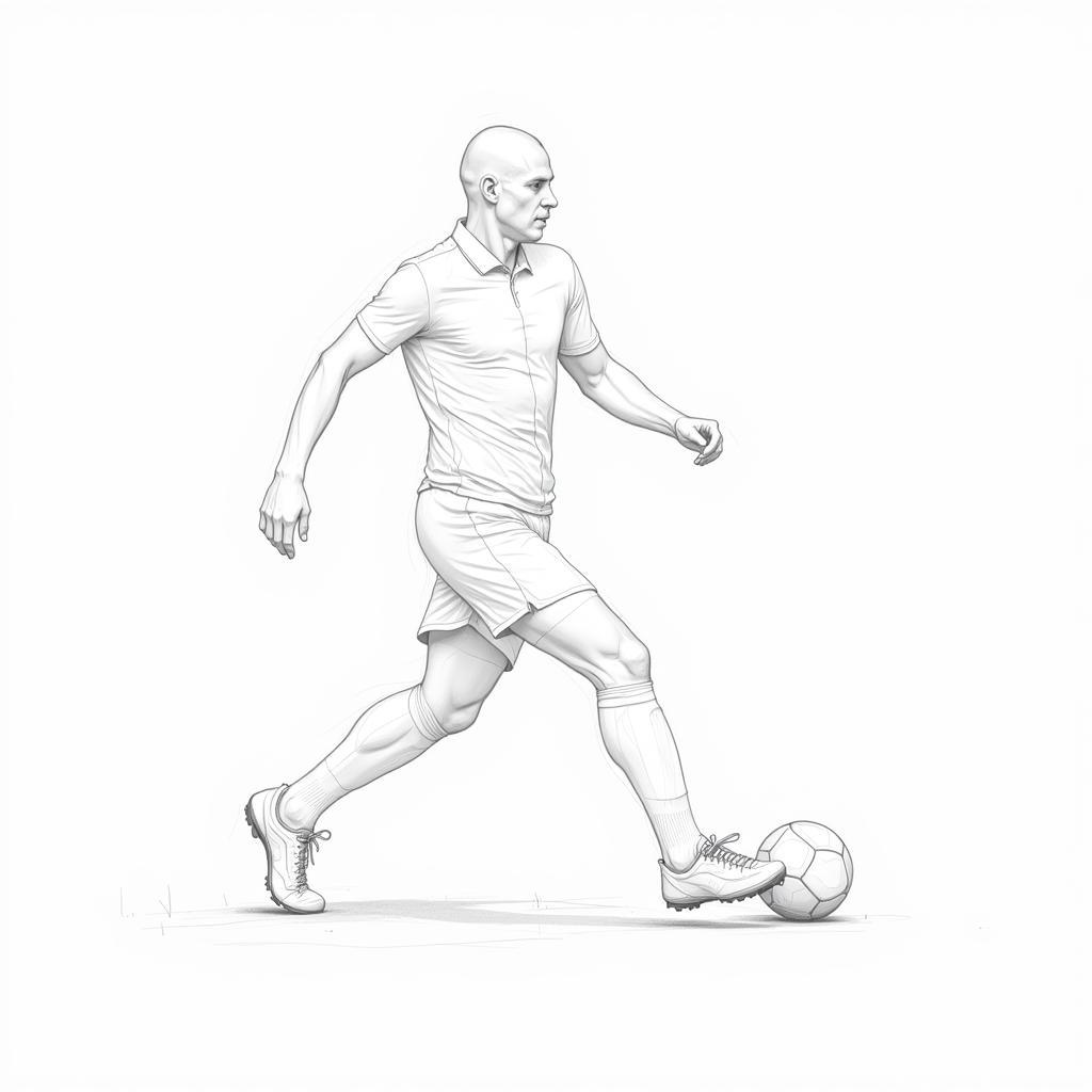 Basic Sketch of Football Player in Action