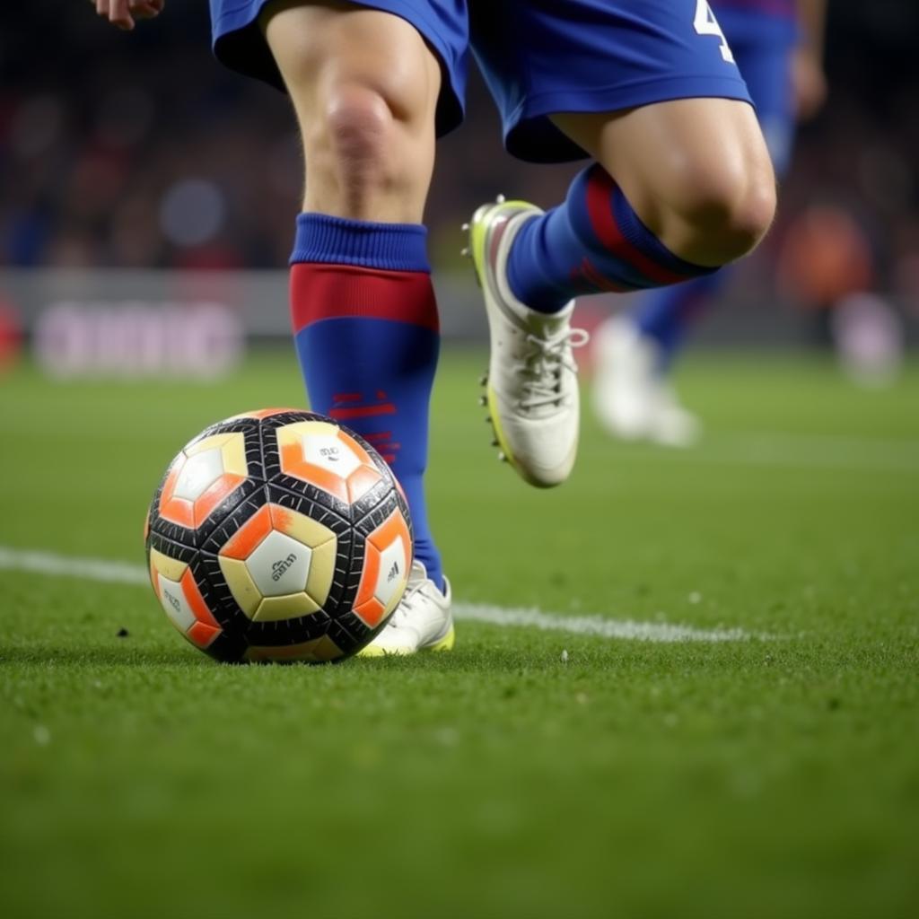 Football player demonstrating exceptional ball control