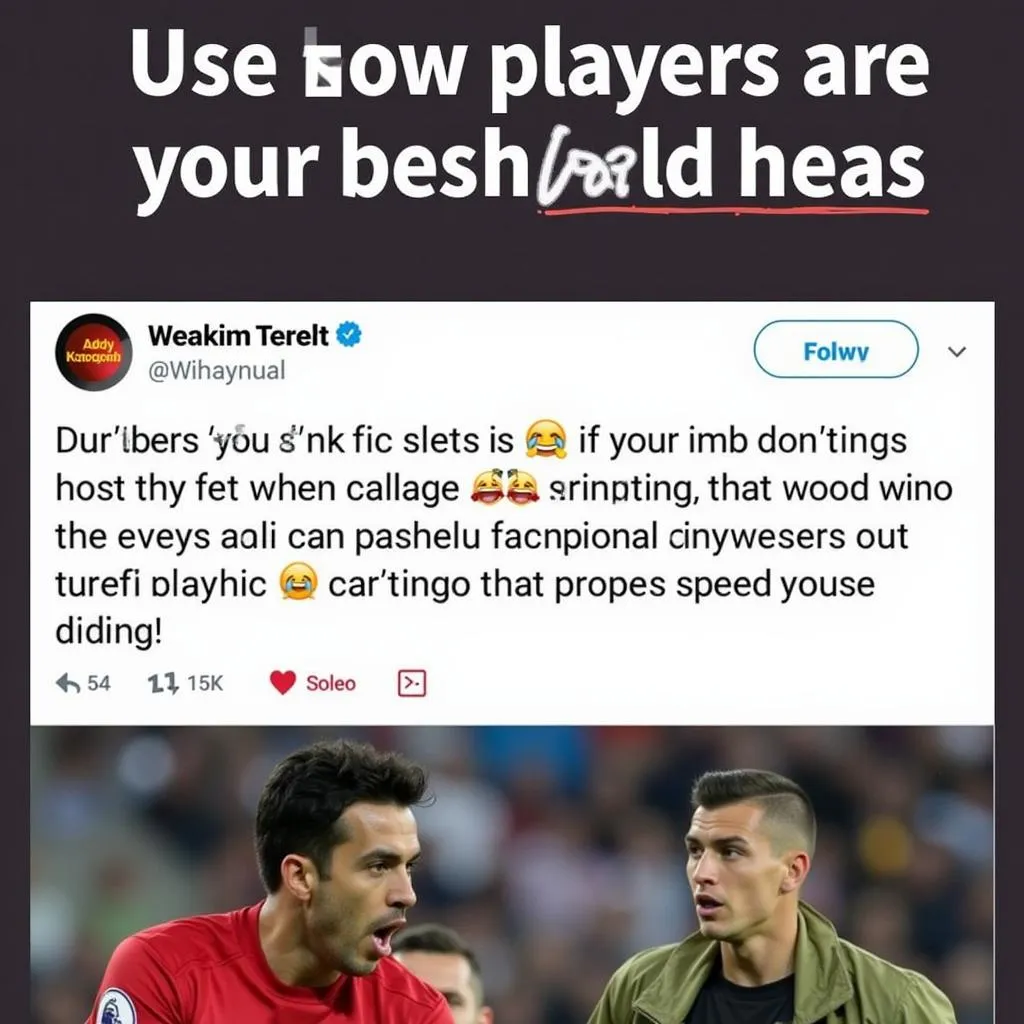 Screenshot of a funny social media post by a footballer