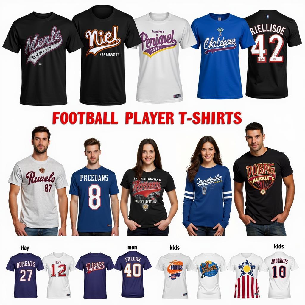 Various Football Player T-shirts