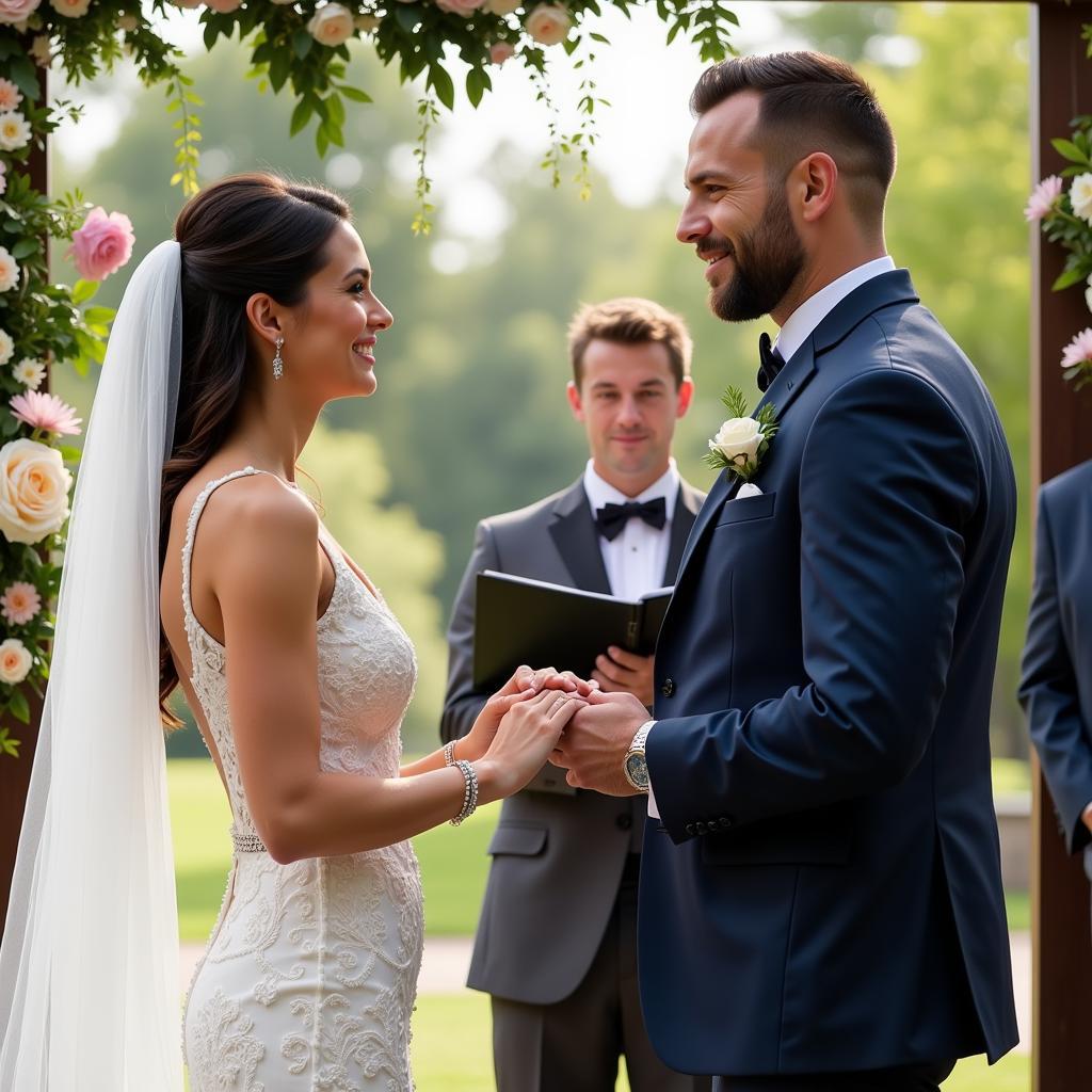 Romantic Football Player Wedding Ceremony