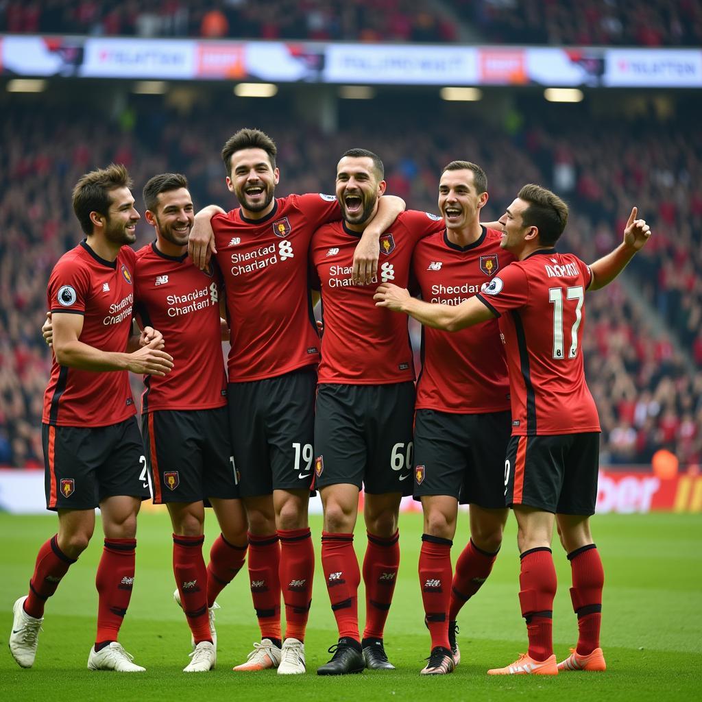 Football Players Celebrating Victory