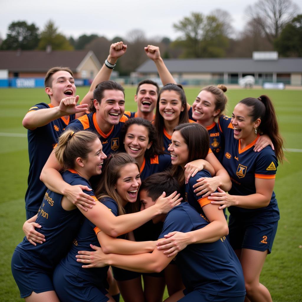 Football Team Celebrating