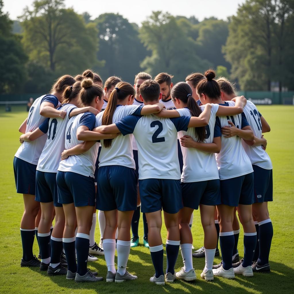 Team huddle before the game