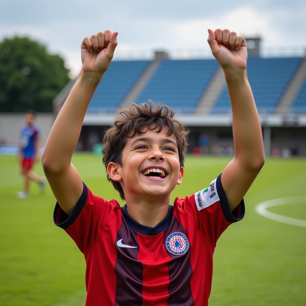 Footballer Celebrating a Goal