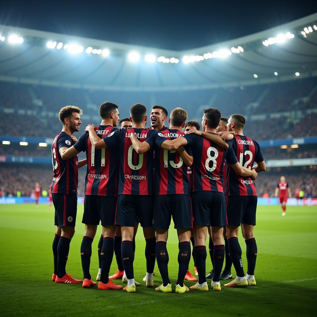 Celebrating a Goal with Teammates: A Testament to Teamwork and Sportsmanship