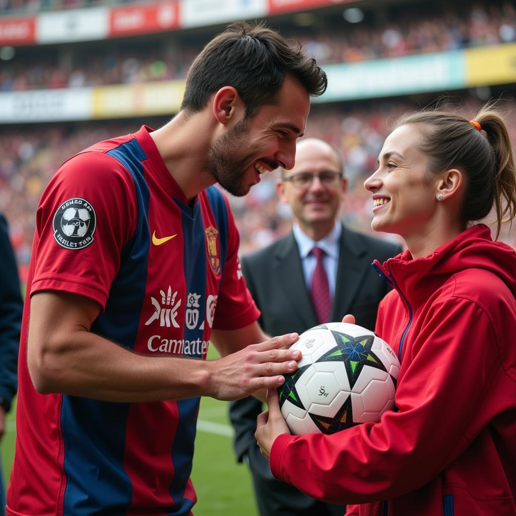 Footballer at a Charity Event