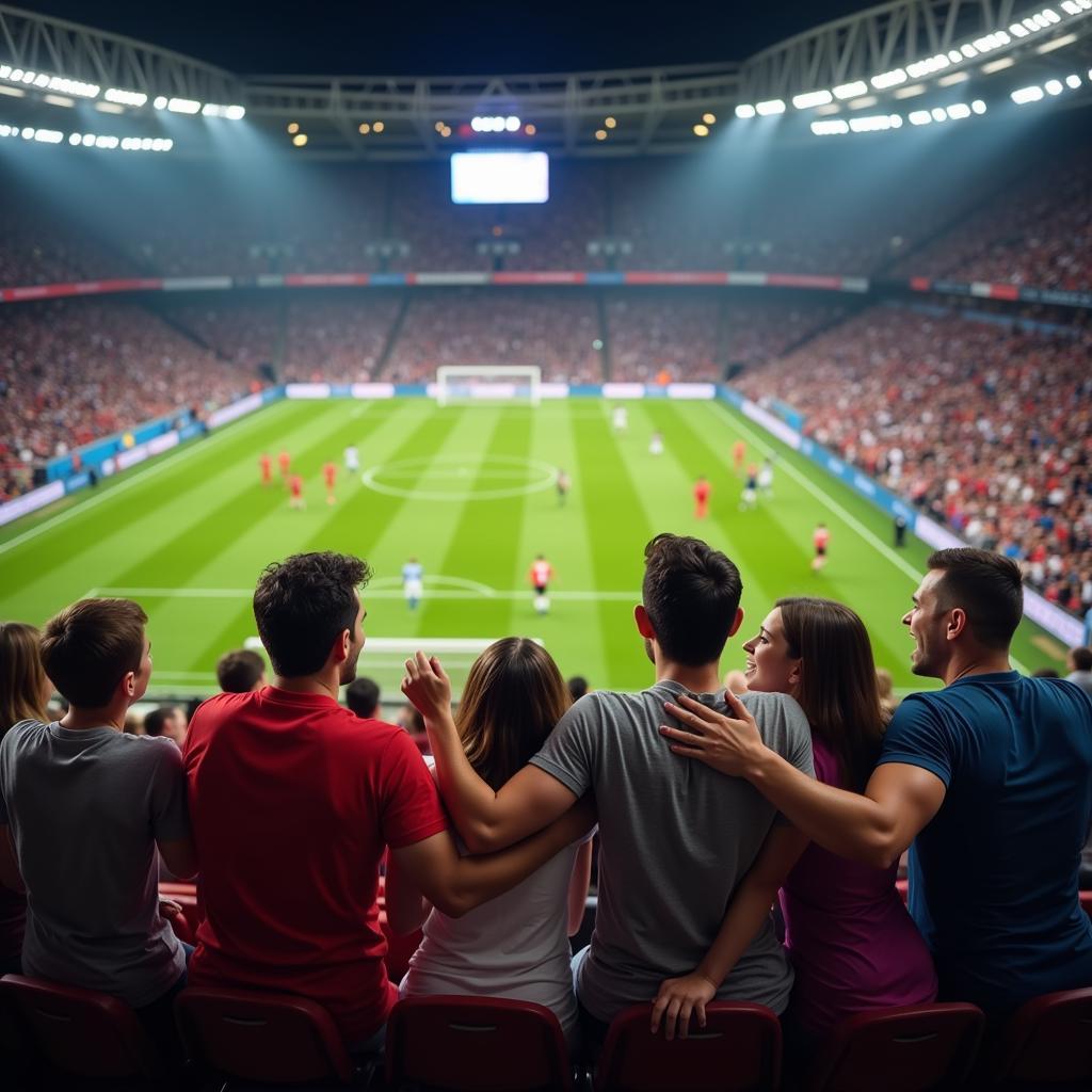 Family celebrating a goal