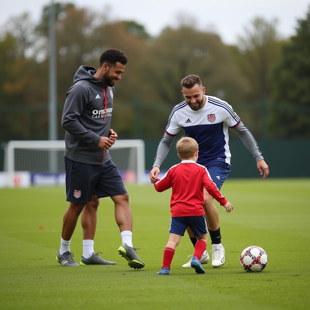 Family visit at training ground