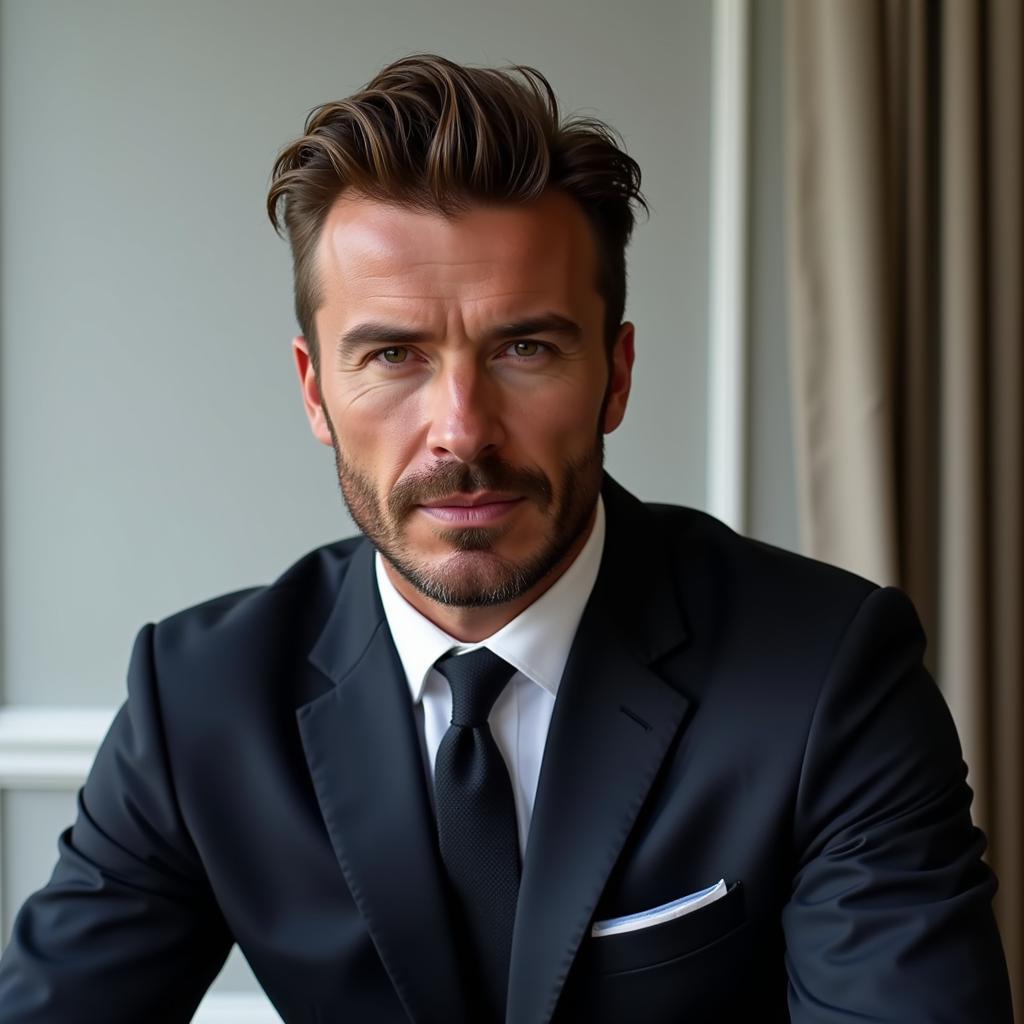 David Beckham modeling for a fashion brand