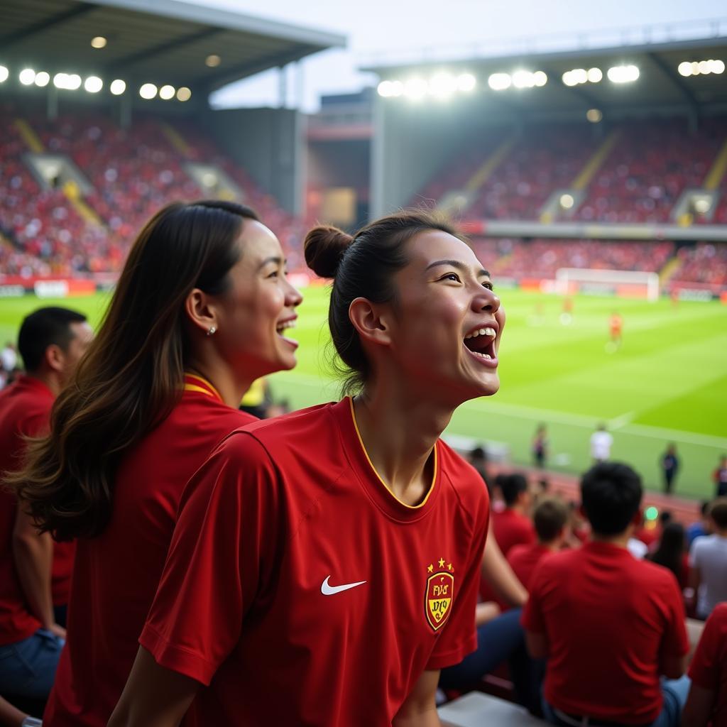 Vietnamese Footballer's Girlfriend Cheers from the Stands