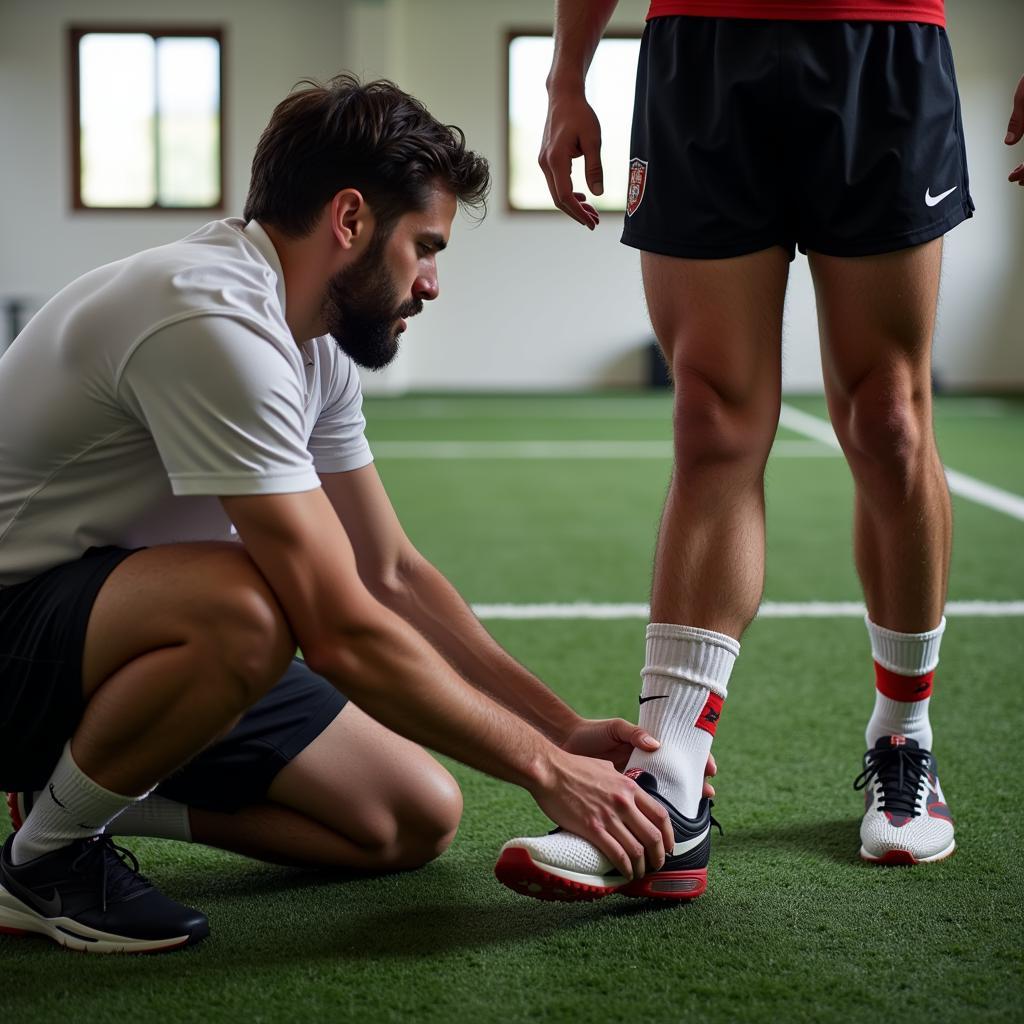 Footballer Receiving Treatment