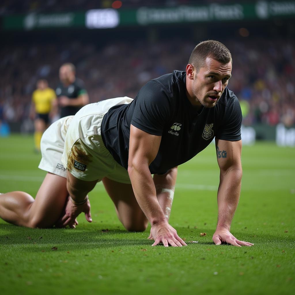 Footballer Showing Resilience and Mental Strength