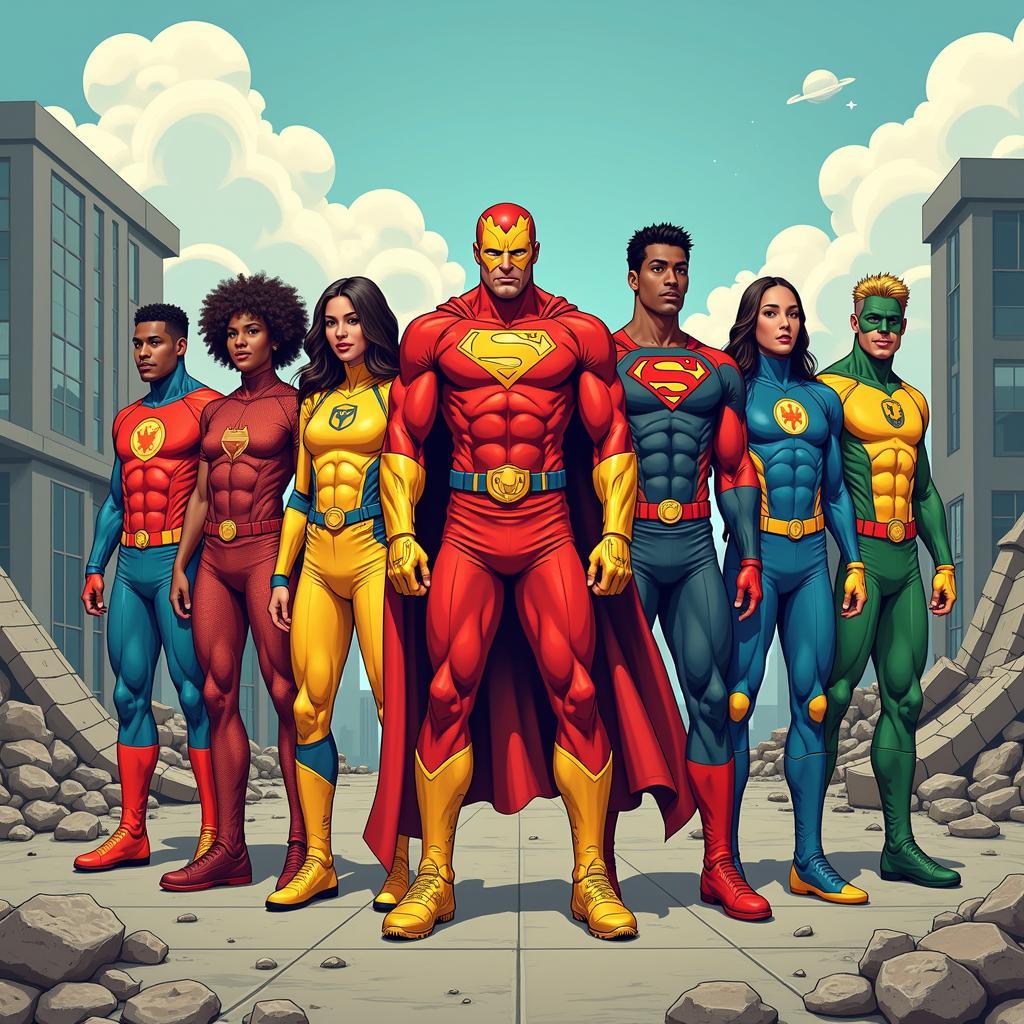 A Diverse Team of Footballer Superheroes