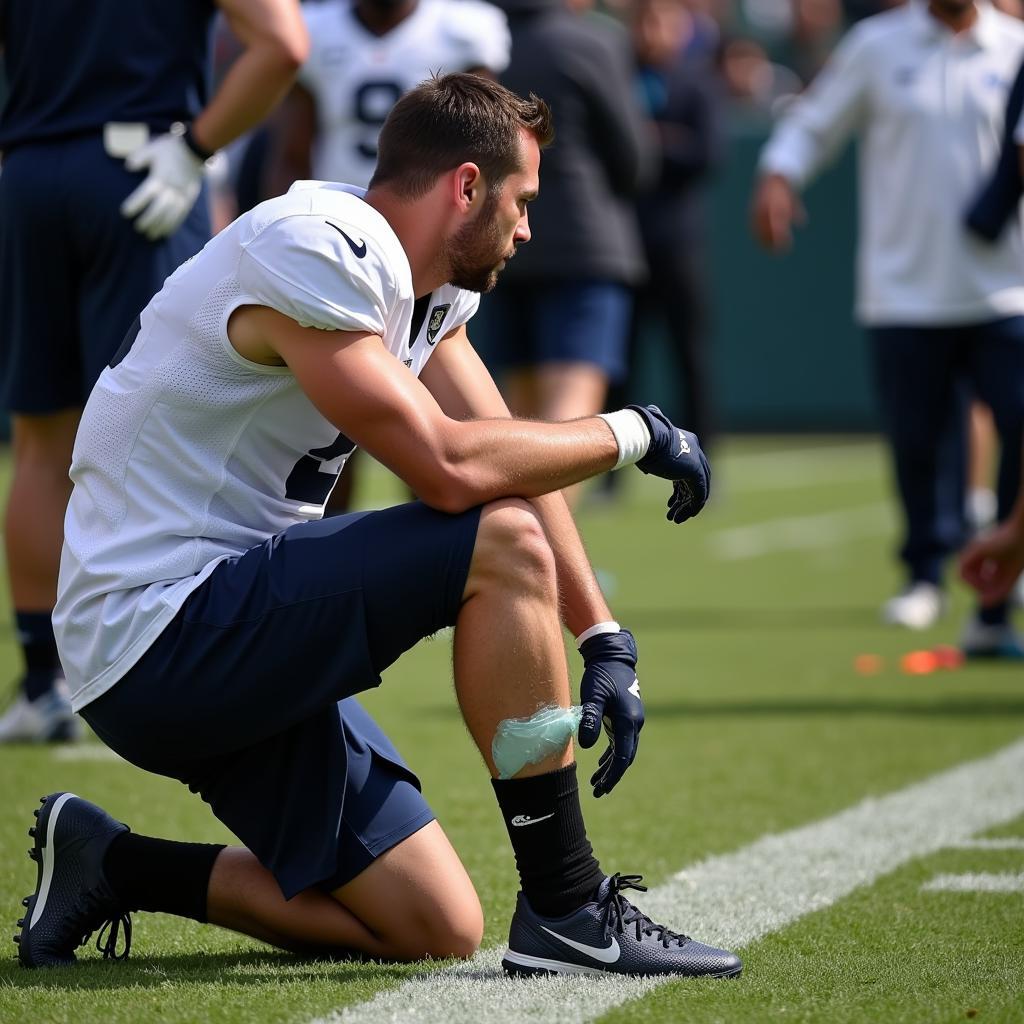 Injured Football Player Sidelined