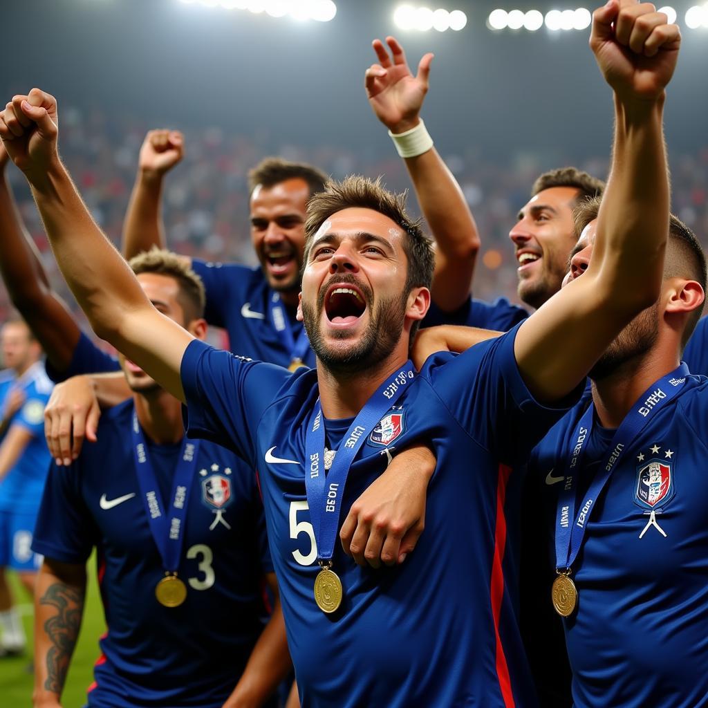 France celebrating their victory at the 2018 World Cup