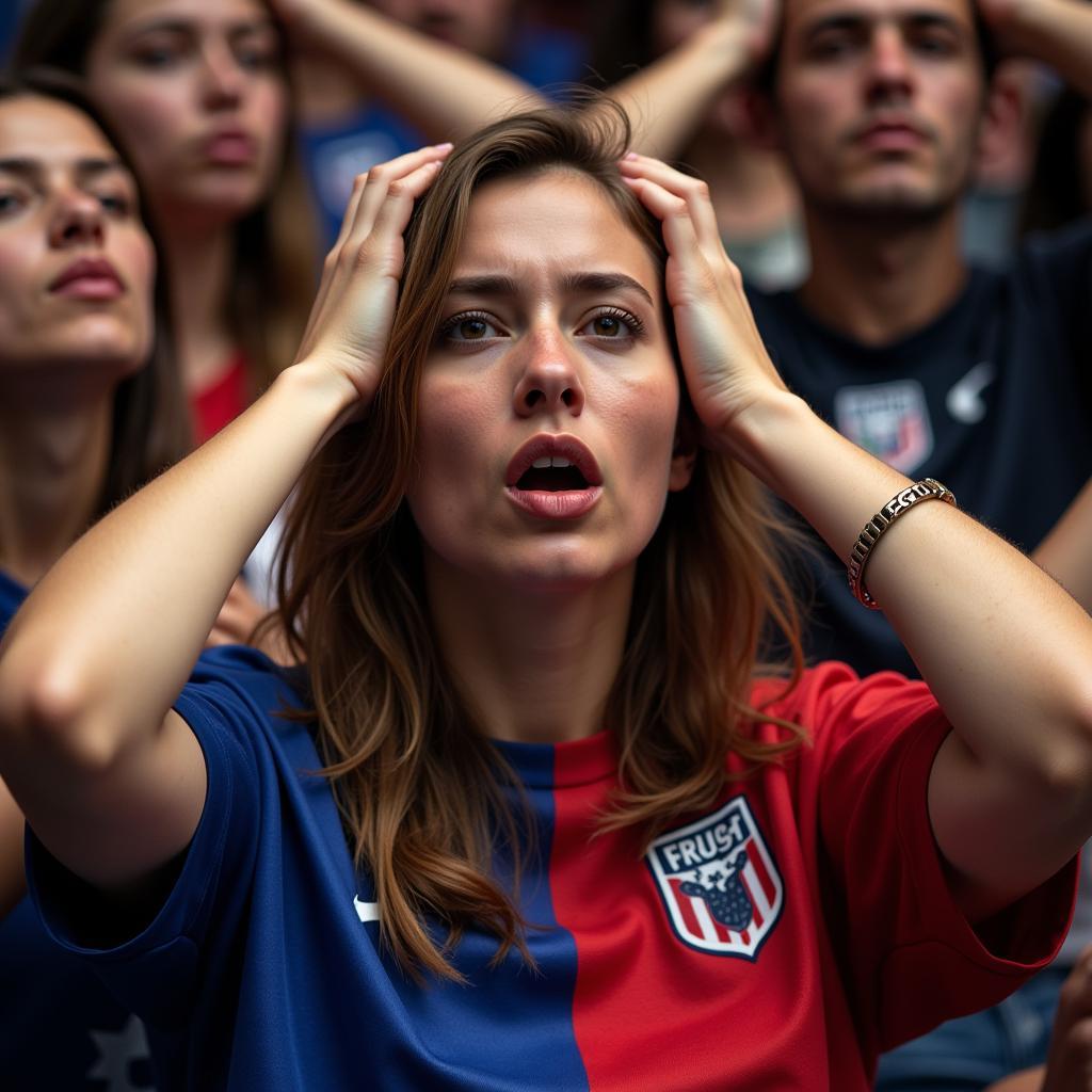 French football fans react in disbelief