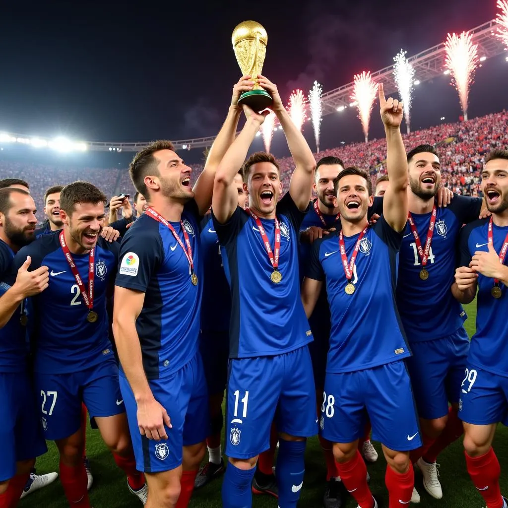 French National Team Celebrating World Cup Victory