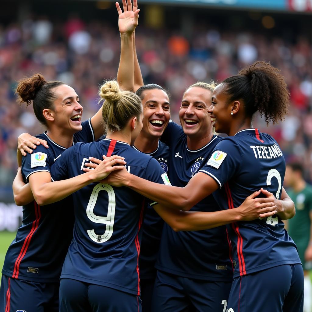 French National Team Celebrating Victory