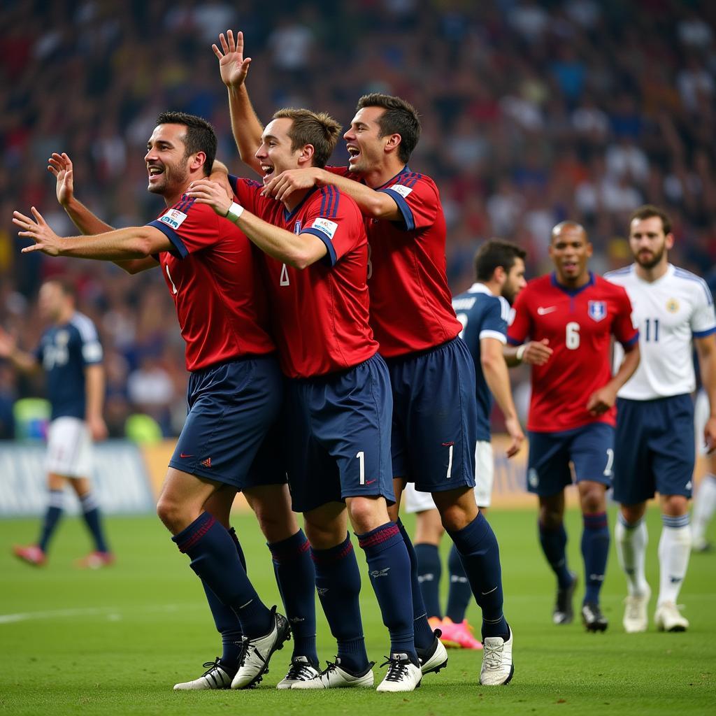 French national team celebrating a goal