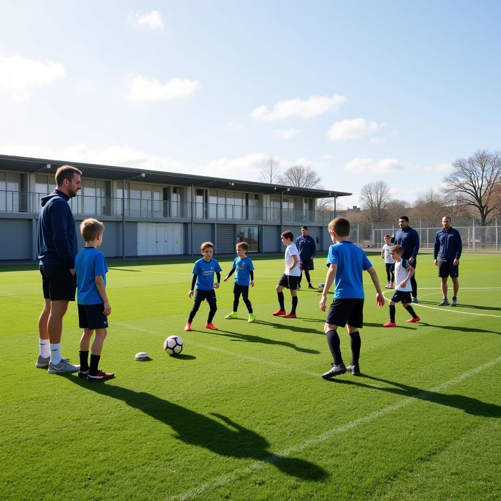 Young French players training at an academy