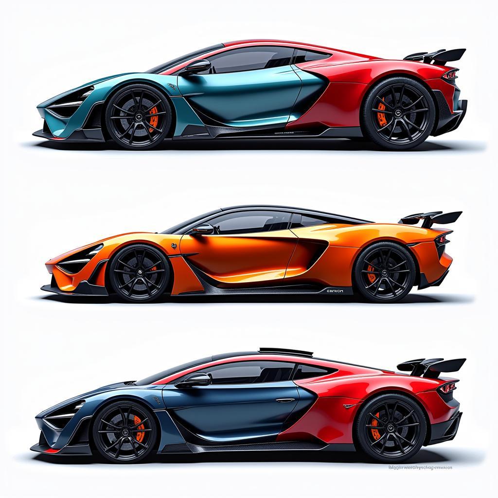 Futuristic designs of electric supercars.